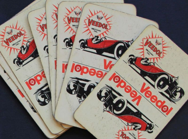Veedol Motorenoel Skatspiel 1928 mit Original Dunlop-Box (11235)