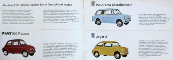 Fiat Modellprogramm 1963 Automobilprospekt (11240)