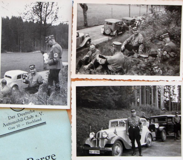 DDAC Anmeldunterlagen Zuverlässigkeitsfahrt Bayern 1934 mit NSKK Originalfotos (11242)