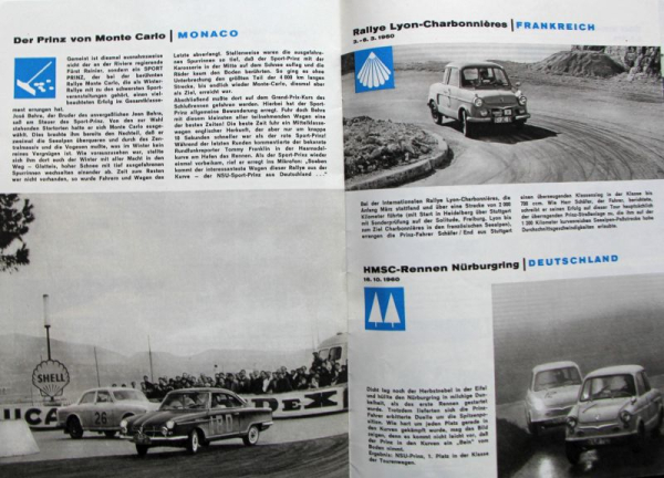 NSU Prinz Modellprogramm 1960 "Alle Achtung" Automobilprospekt (11268)