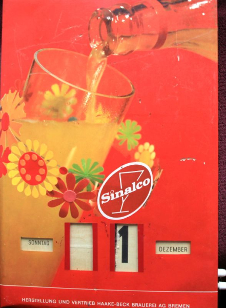 Sinalco Dauerkalender Haake-Beck Bremen 1968 Kunststoff (11287)