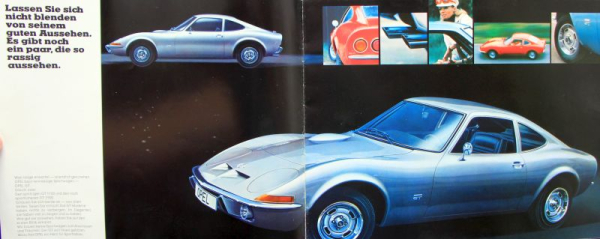 Opel GT Modellprogramm 1969 "Geboren um ihr Herz zu erobern" Automobilprospekt (11300)