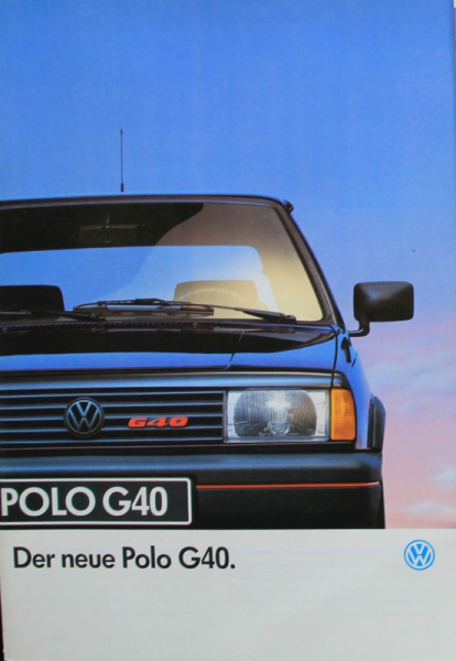 Volkswagen Polo G 40 Modellprogramm 1991 Automobilprospekt (11312)