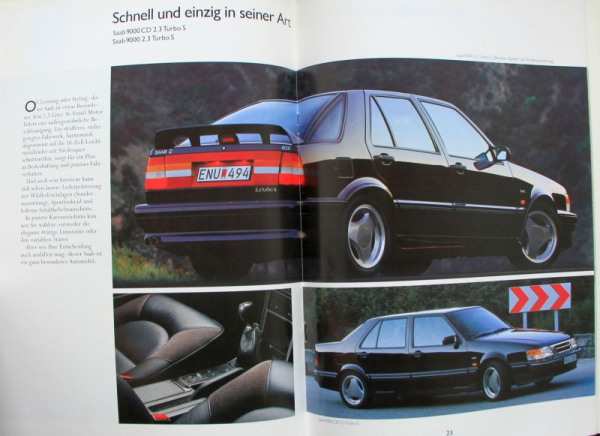 Saab 9000 Modellprogramm 1991 Automobilprospekt (11311)