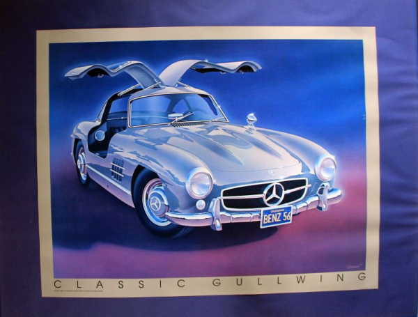 Mercedes-Benz 300 SL Flügeltürer Gullwing 1956 zwei Plakate Robert Greisen (11319)