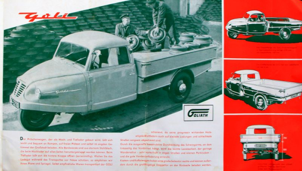 Goliath Goli Lieferwagen Modellprogramm 1957 "Garantiert ein Gewinn" Automobilprospekt (11332)