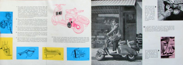 NSU Lambretta Autoroller Modellprogramm 1954 Motorradprospekt (11405)