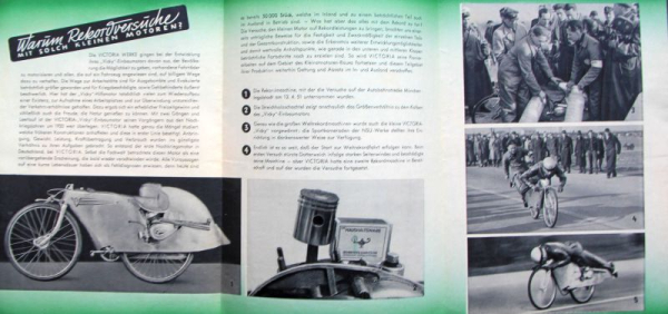 Victora Modellprogramm 1951 "Weltrekord" Motorradprospekt (11405)