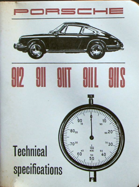 Porsche 911 S "Technical Specifications" Typs and Measures 1968 (11423)