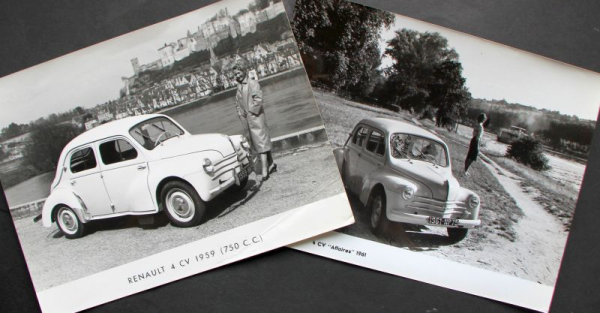 Renault 4 CV 1959 zwei Original Werksfotos (11441)