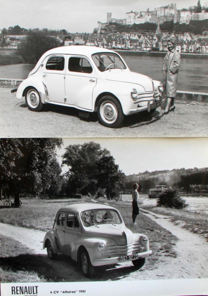 Renault 4 CV 1959 zwei Original Werksfotos (11441)