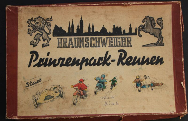 Reinhardt Braunschweiger Prinzenpark-Rennen Rennsport-Brettspiel in Originalkarton (11432)