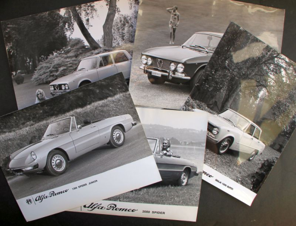 Alfa Romeo Modellprogramm 1972 fünf original Werksfotos (11454)