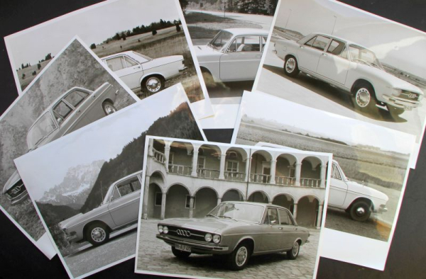 Audi Modellprogramm 1972 sieben original Werksfotos (11452)