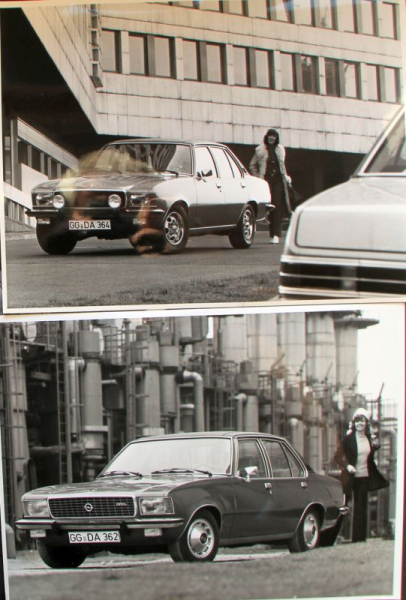 Opel Rekord Modellprogramm 1972 acht original Werksfotos (11450)
