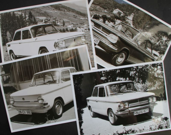 NSU Prinz Modellprogramm 1965 vier Werksfotos (11448)