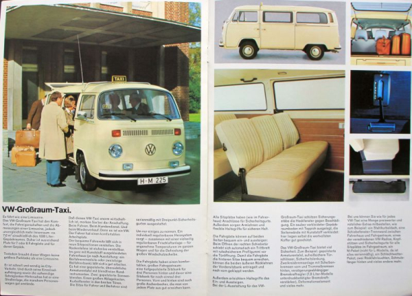Volkswagen Taxis Modellprogramm 1973 Automobilprospekt (11485)