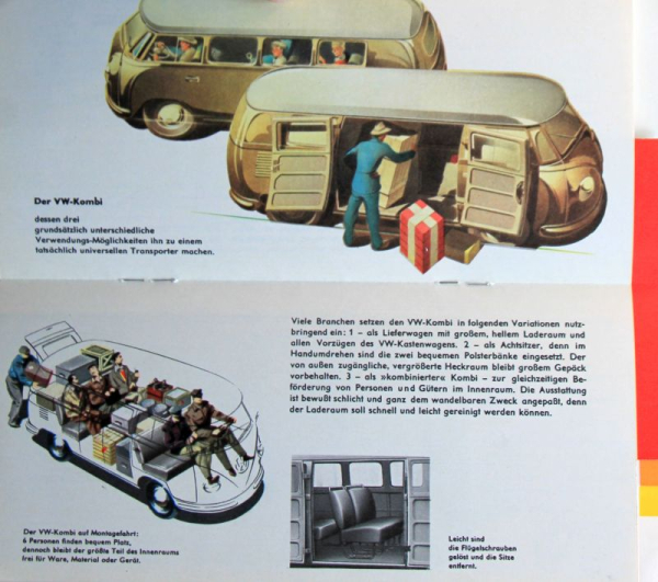 Volkswagen T1 Transporter Modellprogramm 1956 Reuters-Motive Automobilprospekt (2947)