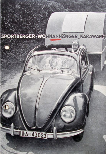 Sportberger Volkswagen KdF Wohnanhänger "Karawane" 1941 Wohnwagen-Prospekt (11494)