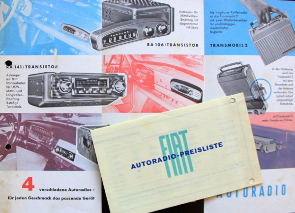 Fiat Autovox Autoradios Modellprogramm 1961 Automobilzubehör-Prospekt (11503)