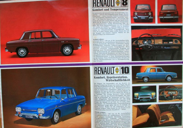 Renault Modellprogramm 1969 - 1971 drei Automobilprospekte (11504)