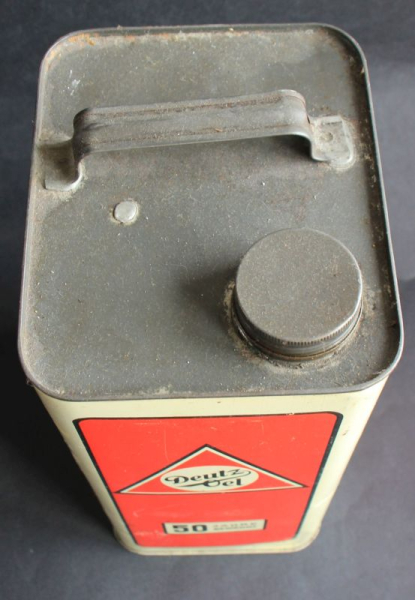 Deutz Oel Blechkanister 5 Liter "50 Jahre bewährt" 1950 (11541)
