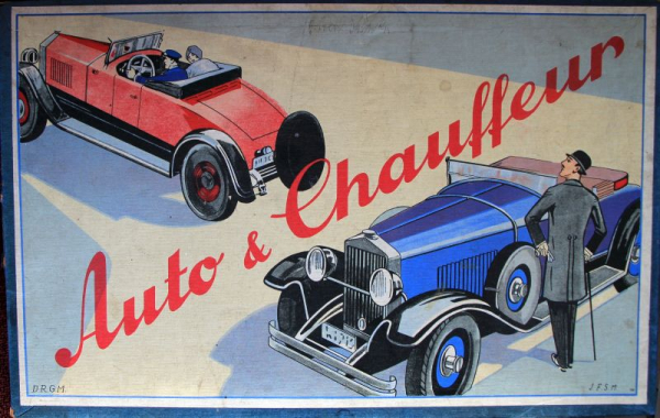 Schmid-Spiele "Auto & Chauffeur" Gesellschaftspiel 1930 mit Originalkarton (11547)