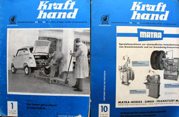 "Krafthand" Automobil-Zeitschrift 1958 sechs Ausgaben (11576)