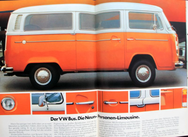 Volkswagen T2 Transporter Modellprogramm 1976 Automobilprospekt (11574)