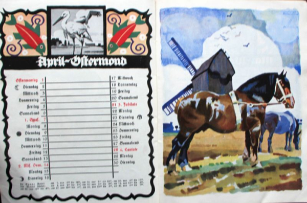 Hohlwein Kalender "Für Haus und Heimat" Jahreskalender 1929 Ludwig Hohlwein (11568)
