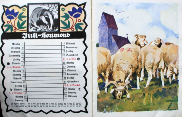 Hohlwein Kalender "Für Haus und Heimat" Jahreskalender 1929 Ludwig Hohlwein (11568)