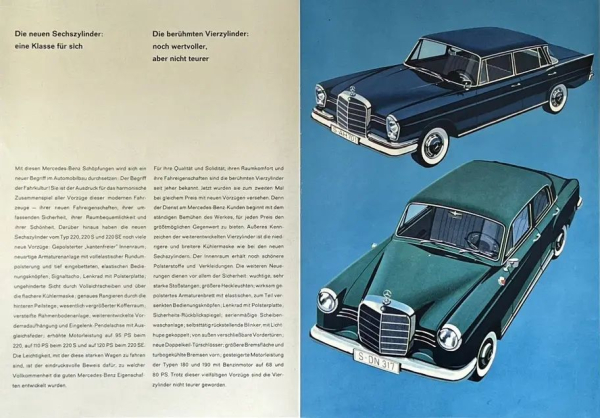 Mercedes-Benz Modellprogramm 1959 "Ein neues Programm für alle Wünsche" Automobilprospekt (0513)
