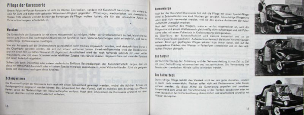 Victoria 250 Sportwagen 1957 Betriebsanleitung (11603)