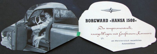 Borgward Hansa 1500 Modellprogramm 1951 Automobilprospekt (11628)