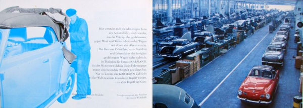 Karmann Karosserie Volkswagen Karmann-Ghia Modellprogramm 1958 Automobilprospekt (11627)