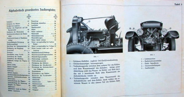 Opel 8/40 PS Sechszylinder 1928 Betriebsanleitung (11634)