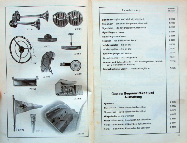 Opel Kapitaen 1939 Spare Part-Cataloge (11631)