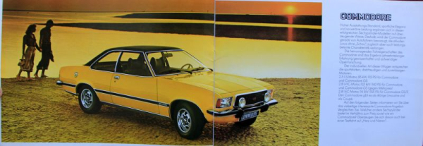 Opel Commodore GS/E Modellprogramm 1976 Automobilprospekt (11670)