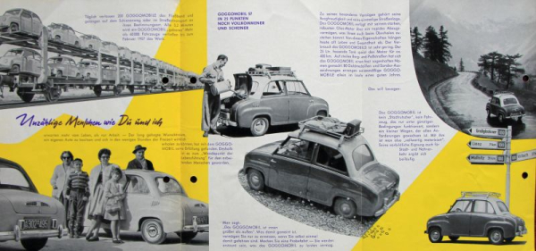 Glas Goggomobil Modellprogramm 1957 Automobilprospekt (11685)