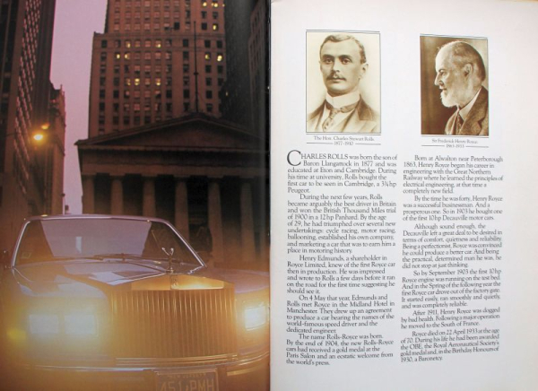 Bilek "Rolls-Royce - Makers of the best car in the world" Rolls-Royce Historie 1982 (11693)