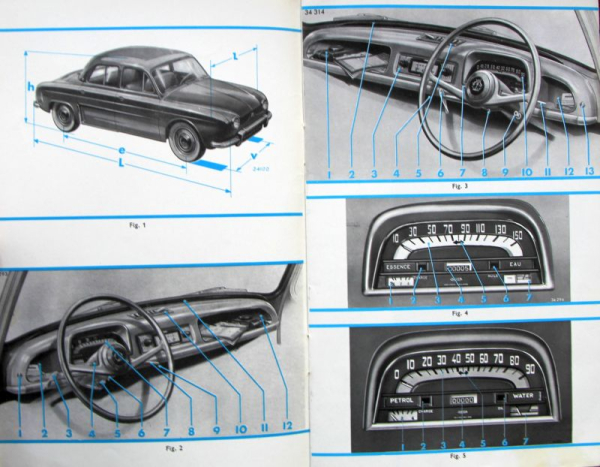 Renault Dauphine Gordini 1960 Owner Manual (11711)