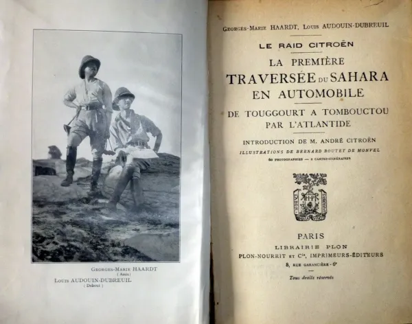 Haardt "La premiere traverse du Sahara en Automobile" Citroen Reisebericht 1923 Lederausgabe (11716)