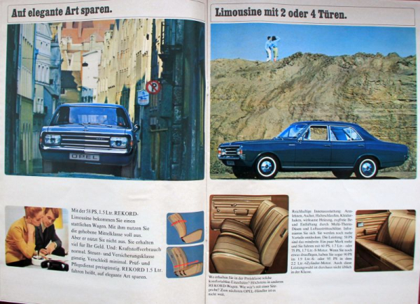 Opel Rekord Modellprogramm 1967 Automobilprospekt (11743)