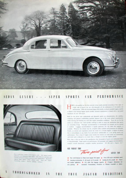 Jaguar 3,4 Litre Modellprogramm 1958 "New and exciting" Automobilprospekt (11739)