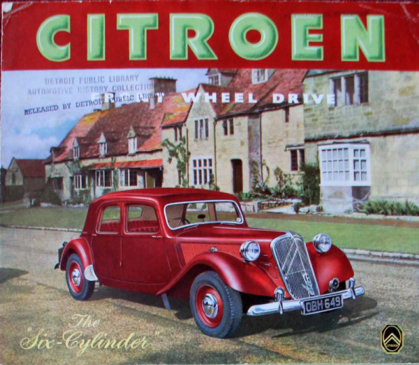 Citroen 15 CV Six-Cylindre 1952 Automobilprospekt (11748)