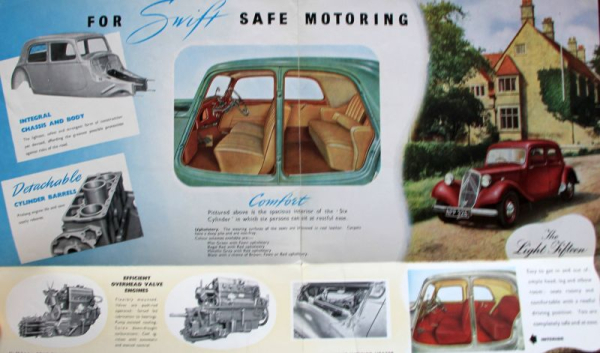 Citroen 15 CV Six-Cylindre 1952 Automobilprospekt (11748)