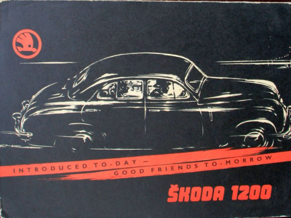 Skoda 1200 Modellprogramm 1953 Automobilprospekt (11795)