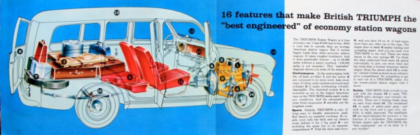 Triumph Estate Wagon Modellprogramm 1959 Automobilprospekt (11736)