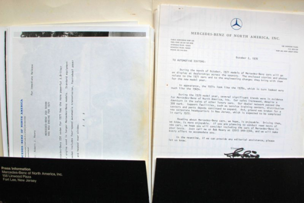 Mercedes-Benz Modellprogramm 1970 Automobil-Pressemappe (11778)