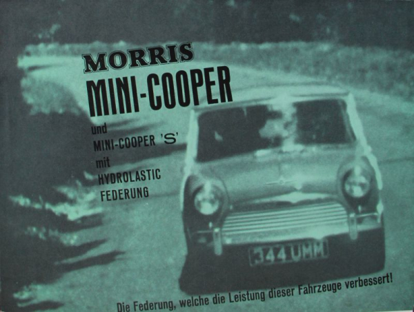 Austin Mini-Cooper S Hydrolastic Modellprogramm 1964 Automobilprospekt (11735)